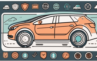 A car with various parts highlighted