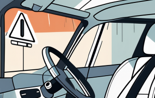 A car's interior with an unfastened seatbelt