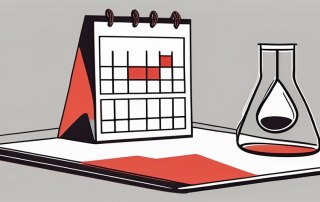 A calendar with some dates marked in red and a sandglass beside it