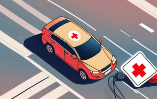A car key lying next to a driver's license with a red cross mark on it