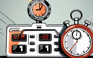 A german traffic sign with a stopwatch and a calculator