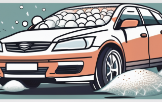 A car with visible hail damage