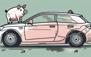 A car with a minor dent or scratch