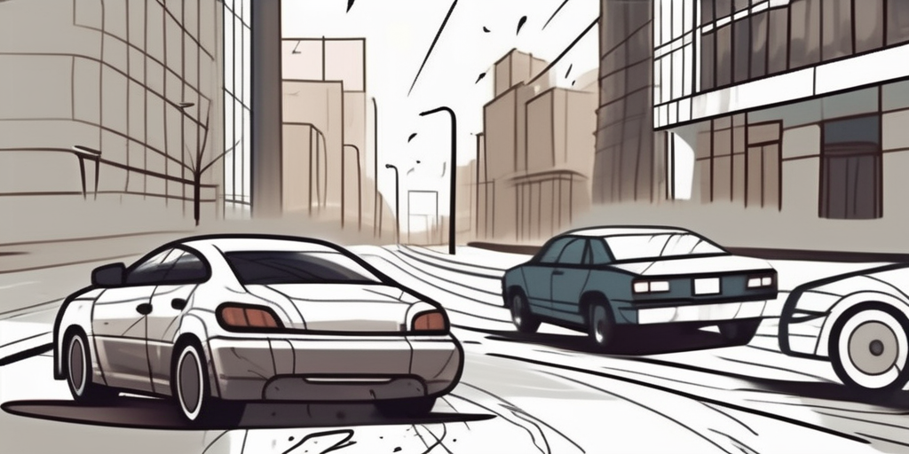 A car parked on a street with visible signs of damage