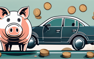 A car with a piggy bank on the hood