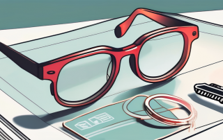 A pair of glasses resting on a german driving license
