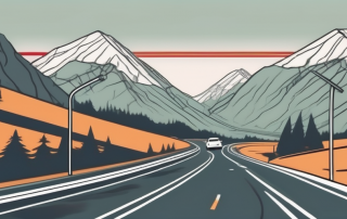 A scenic austrian road winding through the alps