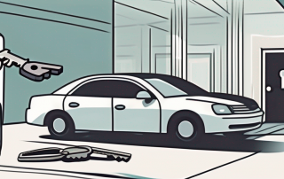 A car key being removed from a keyhole