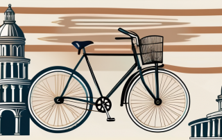 An antique bicycle with a motor