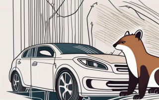 A car with noticeable damages such as chewed wires and scratched paint