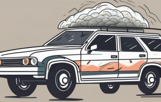 A car with various parts highlighted