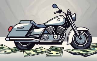 A motorcycle next to a stack of euro bills