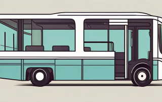 A bus with open doors and a driver's seat visible