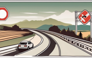 A car with l-plates on a german autobahn