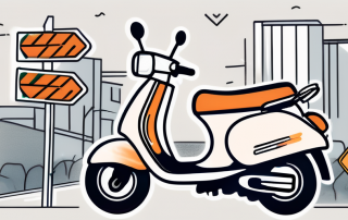 A scooter with a driver's license placed next to it