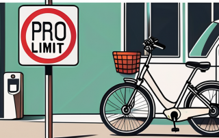 An e-bike parked next to a traffic sign indicating a promille (alcohol) limit