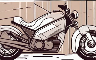 A motorcycle parked next to a car