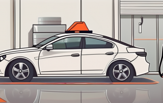 A car with a seasonal license plate parked safely in a garage