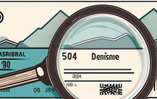 A german driver's license with a magnifying glass highlighting the area where the license number is typically located