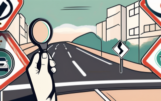 A driver's license placed next to a magnifying glass