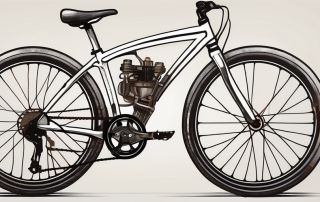 A bicycle equipped with a small motor