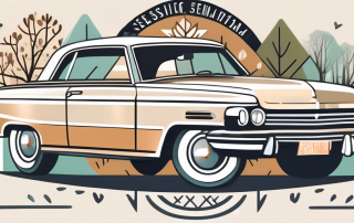 A classic vintage car with a seasonal license plate