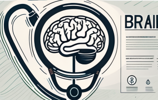 A stethoscope intertwined with a brain