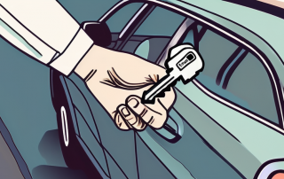 A car key being taken away from a car ignition