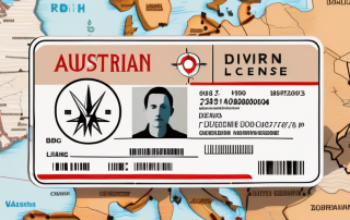 An austrian driver's license resting on a map of germany