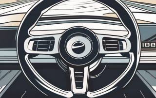 A car steering wheel and car keys