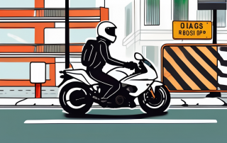 A motorcycle with a learner's plate attached