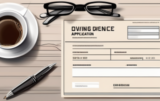 A german driving license application form with a pen