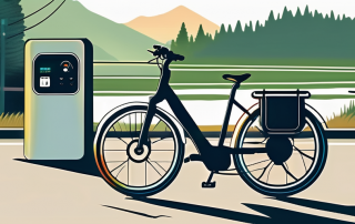 An e-bike with a breathalyzer attached to it