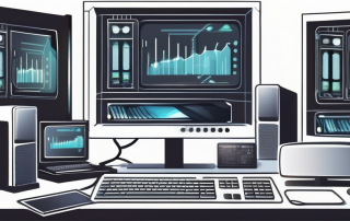 A detailed fqn (fully qualified name) card surrounded by various tech devices like computers and servers