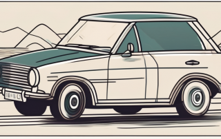 A car on the road with a large eye in the driver's seat