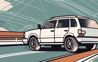 A vehicle with german license plates traveling on a highway