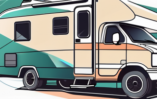 A motorhome parked in a scenic location