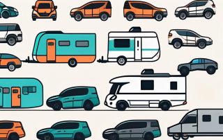 Various types of vehicles such as a car towing a caravan