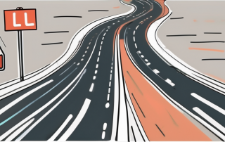 A car with l-plates on a road