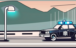 A car with its headlights on