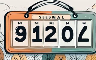 A calendar with different seasons represented