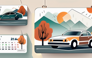 A calendar with different seasons represented