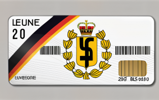 A european union flag intertwined with a german driving license