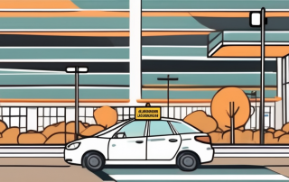 A driving school car with l-plates on a road