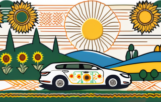 A ukrainian driver's license surrounded by symbols of ukrainian culture