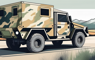 A military vehicle parked in a german landscape