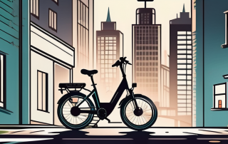 An e-bike parked next to a bottle of alcohol