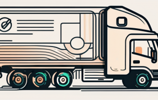 A semi-truck with various elements like a driving wheel