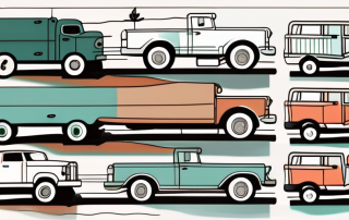 A boat and a few special vehicles like a tractor and a vintage car