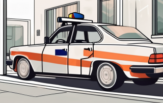 A car with a large padlock on it